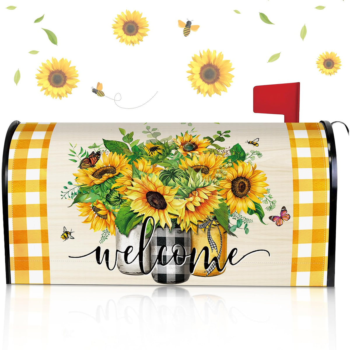 Pickmesh sunflower mailbox cover adds cheerful curb appeal and weather resistance.