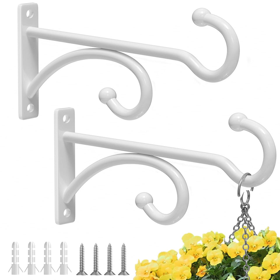 Pickpiff 6-inch planter hook supports heavy pots indoors and outdoors.