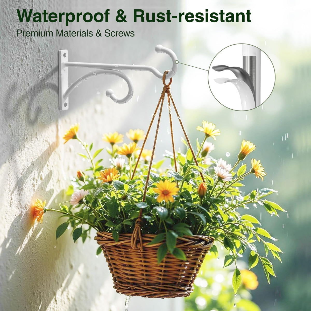 Pickpiff bird feeder hook provides sturdy outdoor mounting.