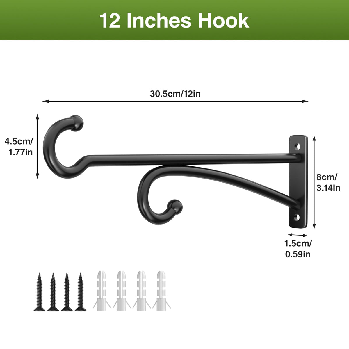 pickpiff 12-inch hook for bird houses and garden accents