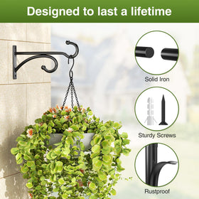 Pickpiff flower pot hanger wall mount keeps pots at eye level.
