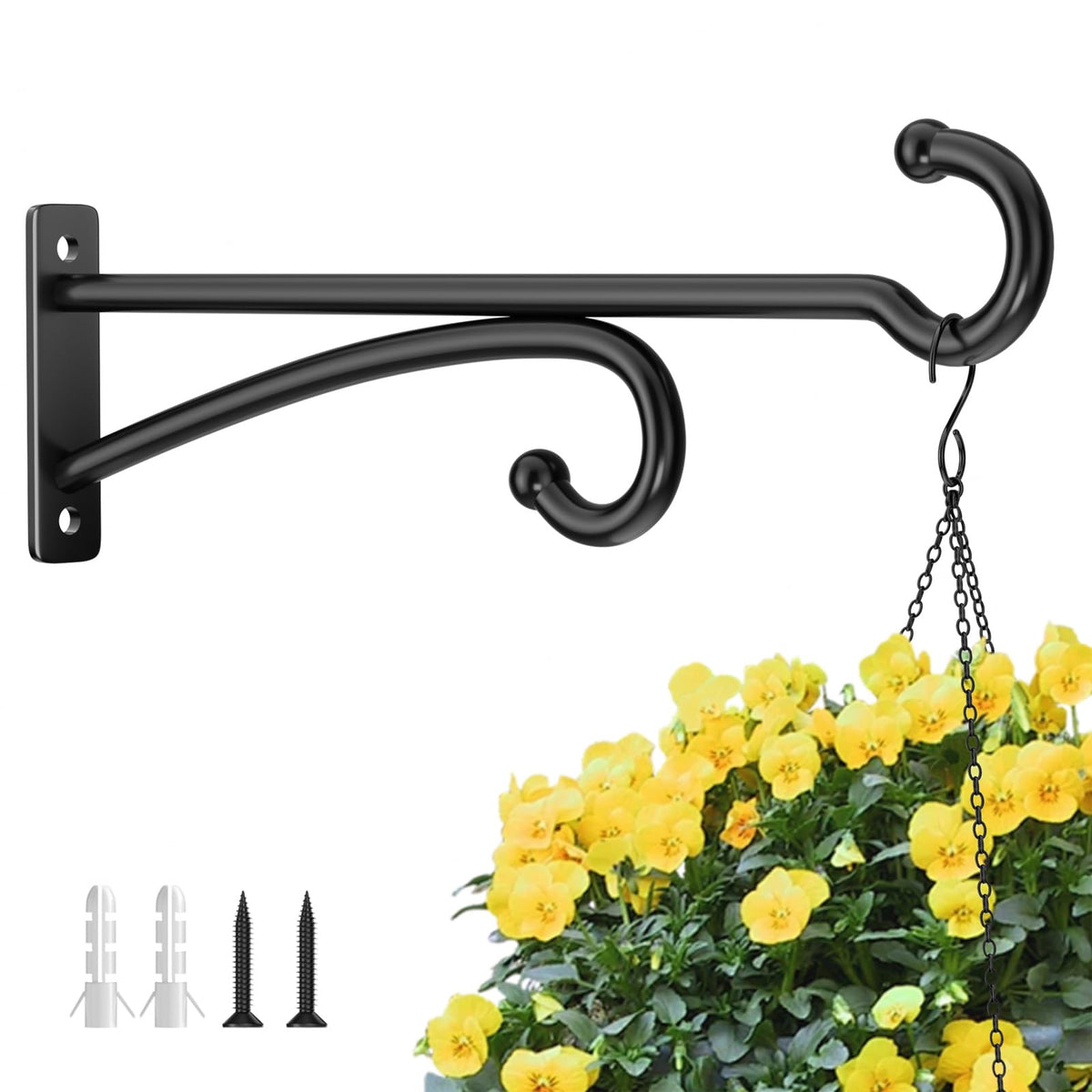 pickpiff metal black plant hanger, easy ceiling installation for indoor spaces
