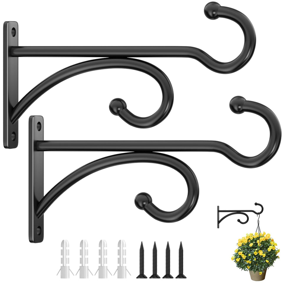 Pickpiff plant hanger hook outdoors, sturdy mount for pots and planters.