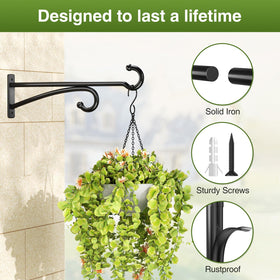 pickpiff wall mount hook for baskets and lanterns, weather-resistant