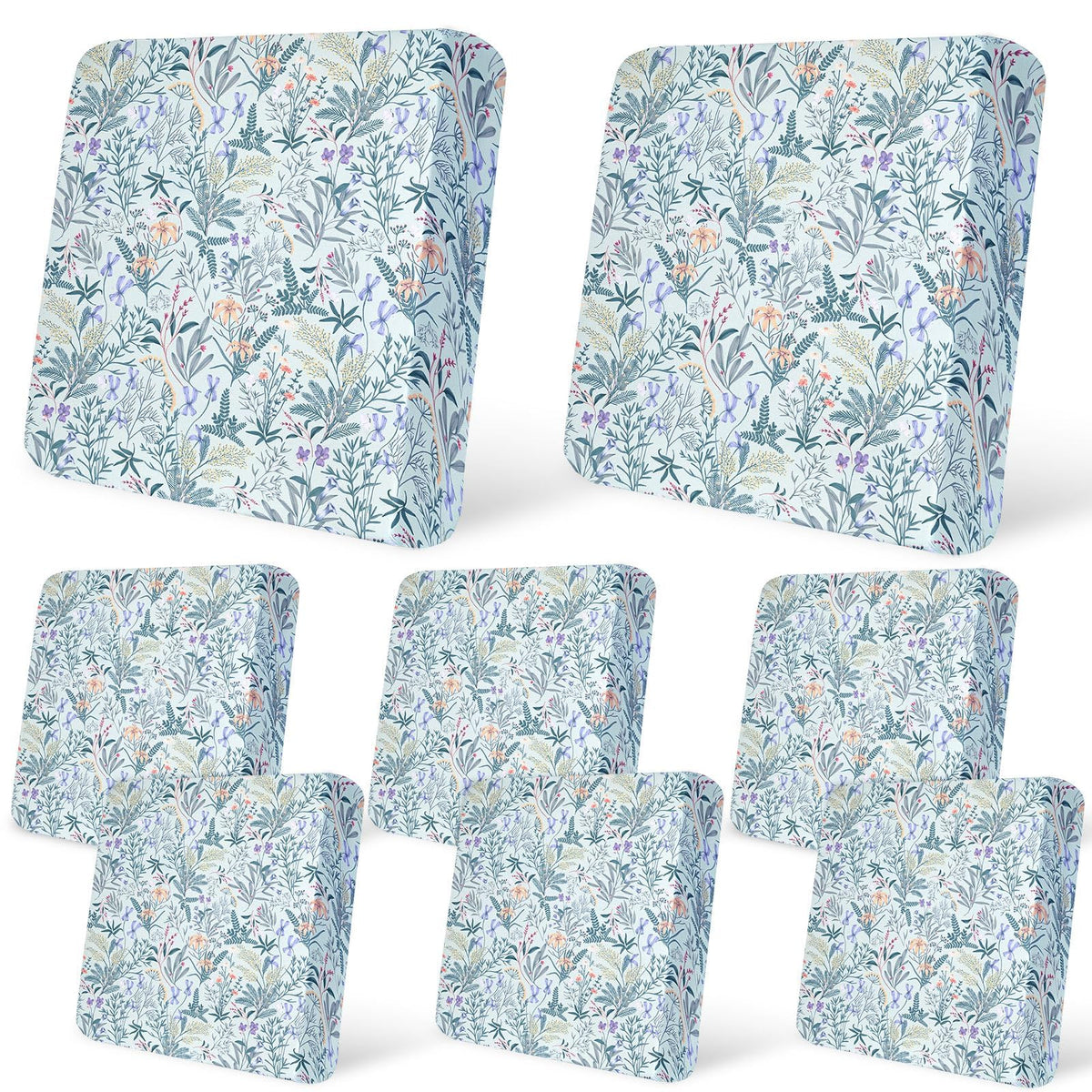 pickyNproud 8pcs patio cushion covers in light cyan for durable, slip-resistant protection