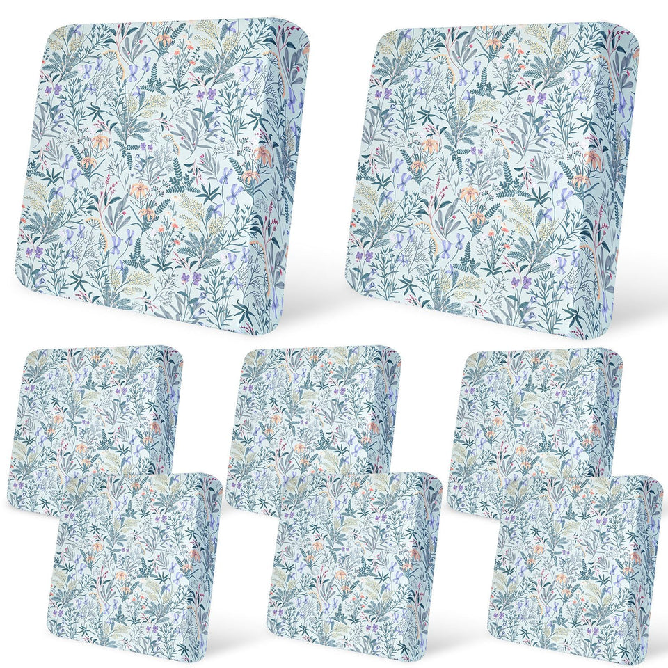 pickyNproud 8pcs patio cushion covers in light cyan for durable, slip-resistant protection