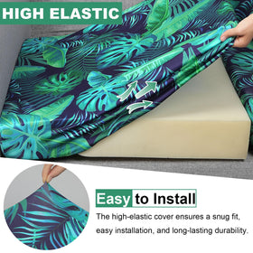 PickyNproud elastic-bottom cushion cover provides snug fit and slip resistance.