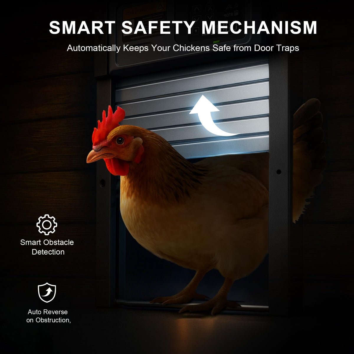 Pidemeo coop door IP65 weatherproof design withstands rain and cold.