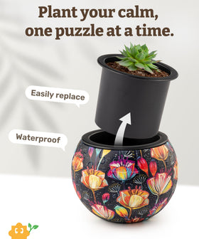 PieceRelax 3D Puzzle Planter displayed as a stylish indoor decor piece
