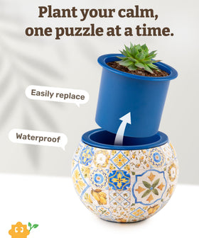 PieceRelax 3D puzzle planter interlock closeup reveals precise connections without glue.