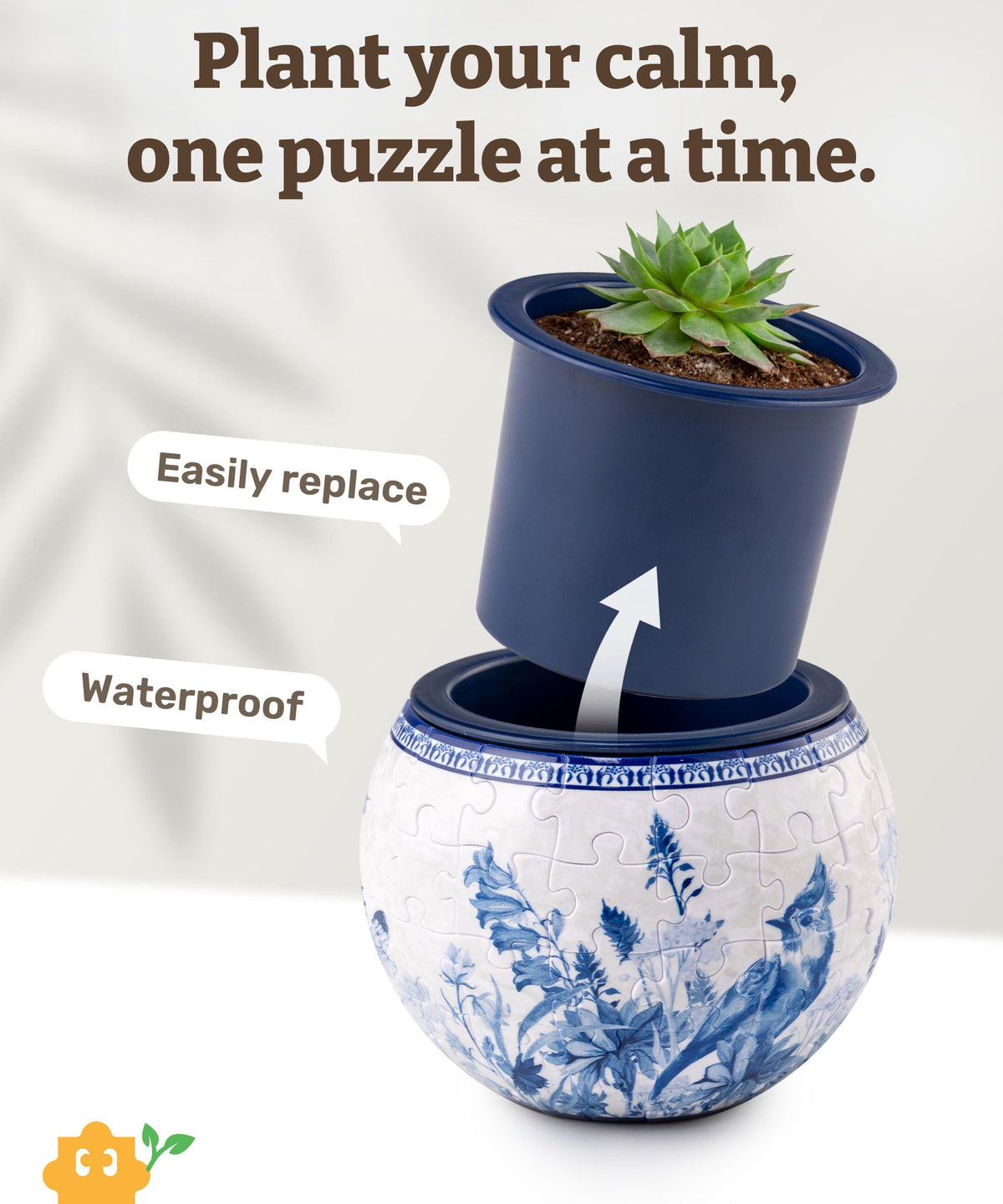 PieceRelax ornamental birds and flowers pattern elevates indoor plant display.