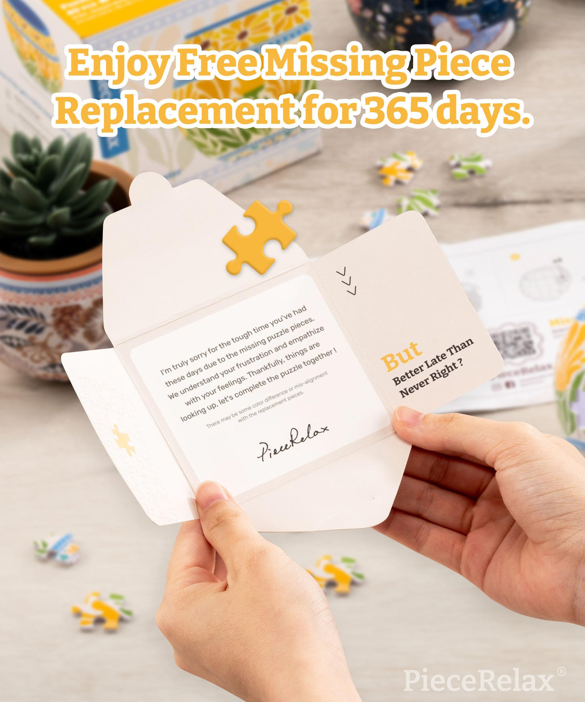 PieceRelax replacement parts plan ensures a stress-free puzzle experience.