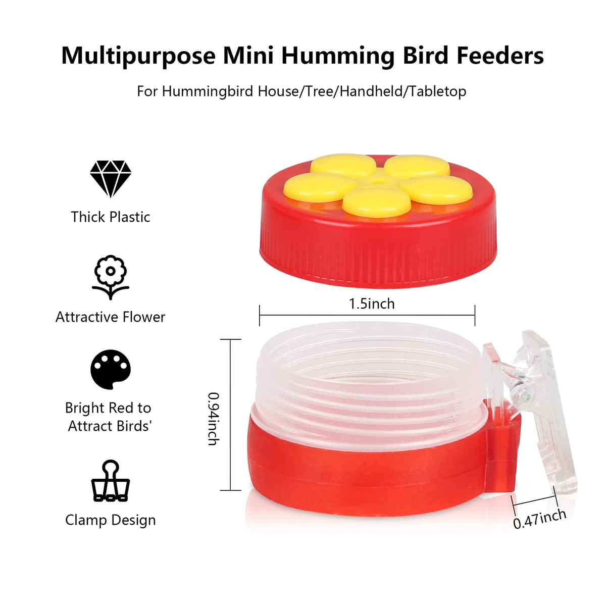 PiiSheou clip design feeder with separated feeding spots for hummingbirds