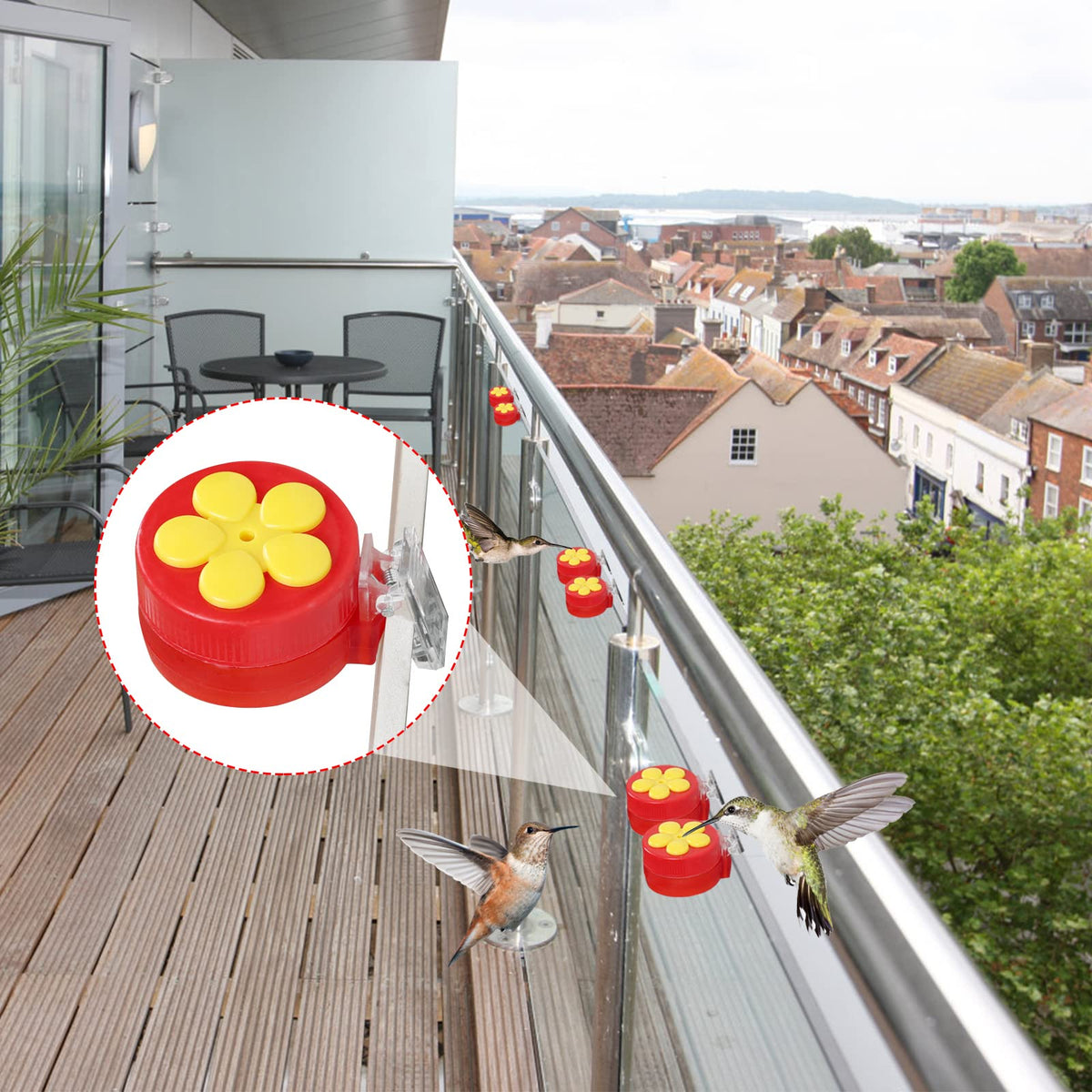 PiiSheou removable top hummingbird feeder enables quick cleaning