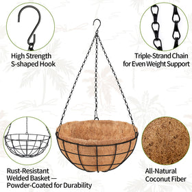 PIKAMAO coconut coir liners provide drainage and breathability.