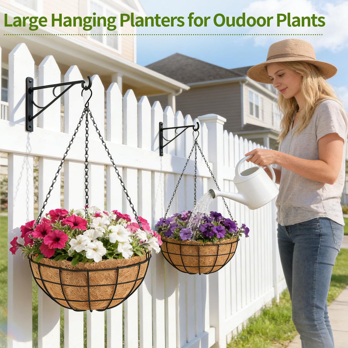 PIKAMAO four-pack hanging planters ready to elevate porches.