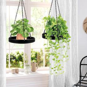 PIKAMAO hanging planter baskets 2-pack with chains and S hook for easy hanging.