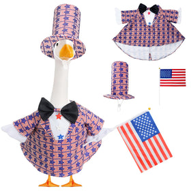 Pikpops patriotic goose coat elevates outdoor porch decor