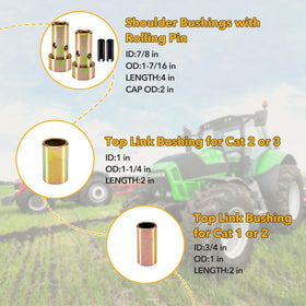 Pilida Cat 1 kit contents including bushings and pins