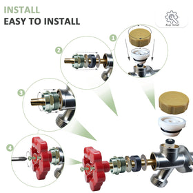 PILISPARK outdoor faucet repair kit close-up of durable components