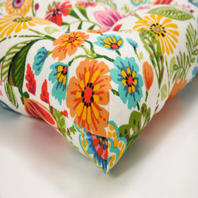 Pillow Perfect printed flower garden design enhances dining or seating