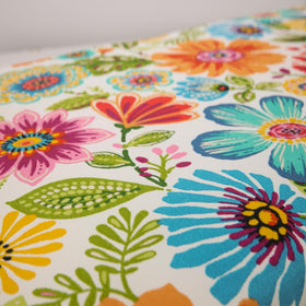 Pillow Perfect water- and fade-resistant fabric protects the fill outdoors