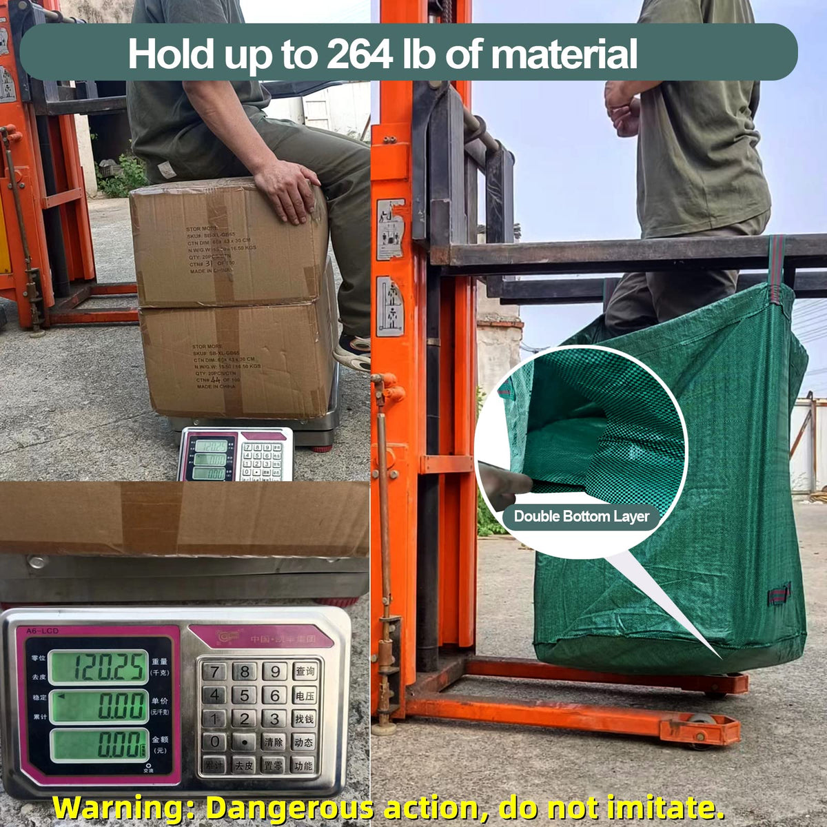 Pilntons yard bags with four reinforced handles simplify transport