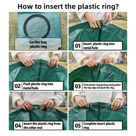 Pilntons garden bags have plastic ring to stay open and upright