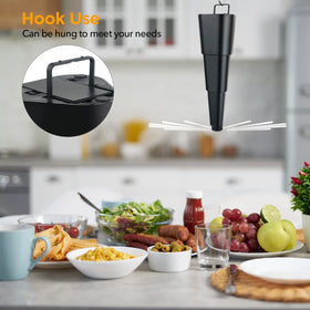 PIMAG fly fan for picnics protects food and beverages.