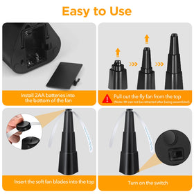 PIMAG soft-blade fly fan stops on contact for safety.
