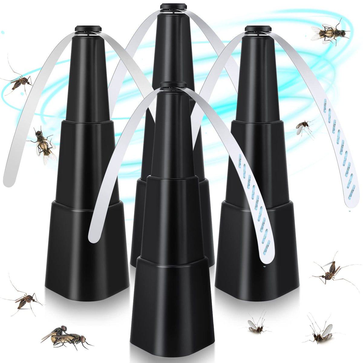 PIMAG fly fan for table top 4-pack keeps foods clean at picnics and outdoor meals.