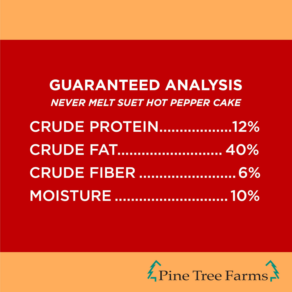 Pine Tree Farms Never Melt Suet Cake works with hanging feeders for easy outdoor feeding
