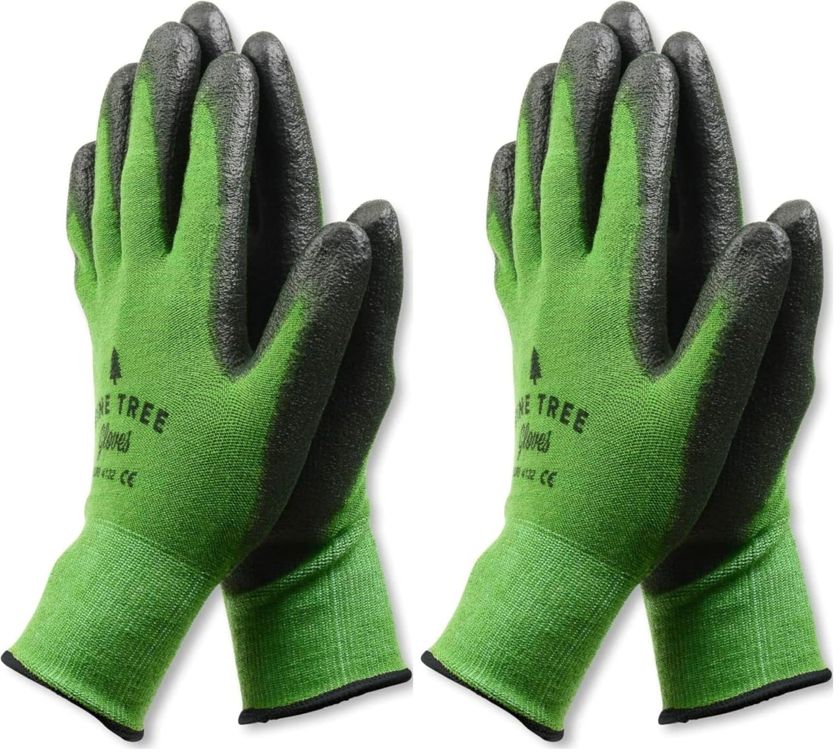 Pine Tree Tools bamboo garden gloves worn on hand for breathable comfort.