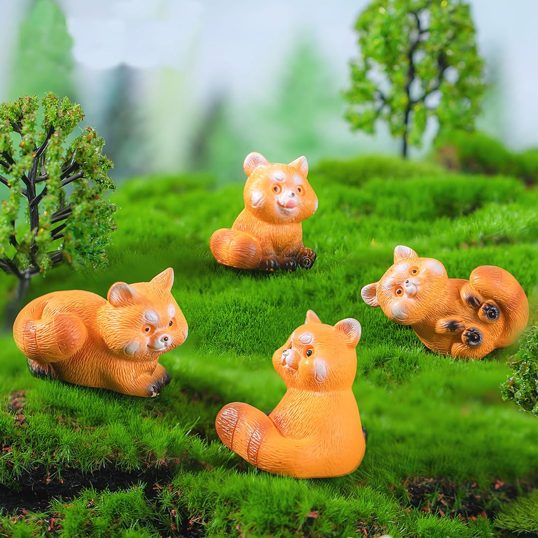 Pinenjoy red panda figurine 1inch DIY garden scene decoration.