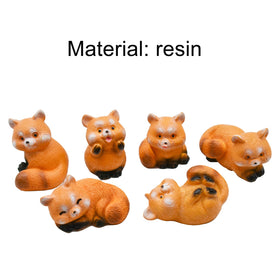 Pinenjoy red panda figurine 1inch playful pose for cake toppers.