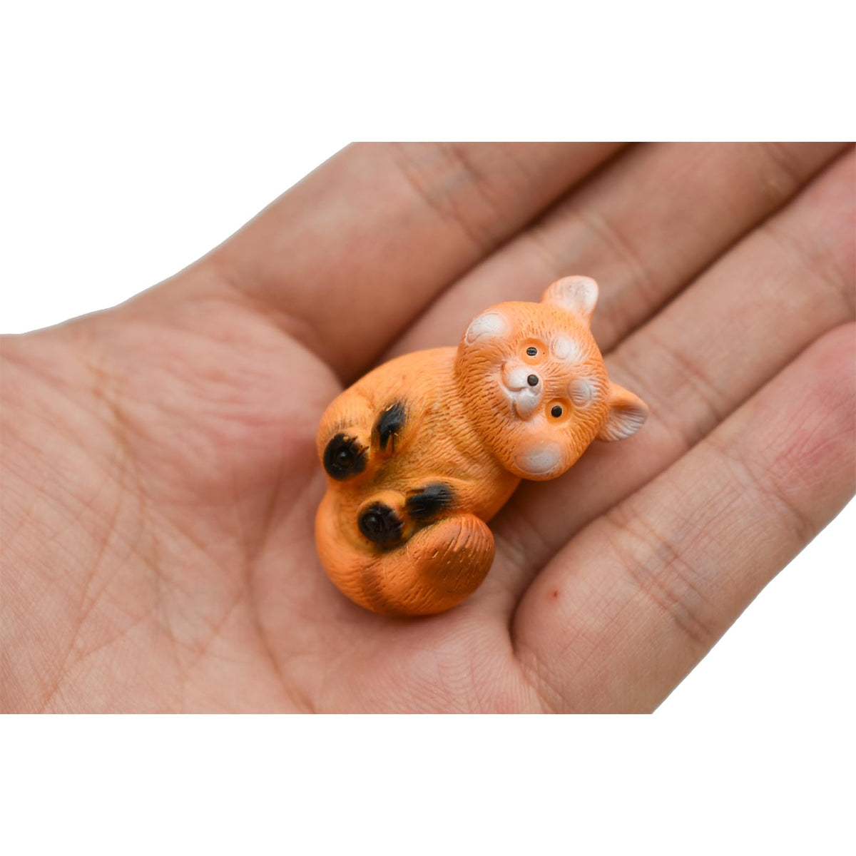 Pinenjoy red panda figurine 1inch sleeping pose for shelf accents.