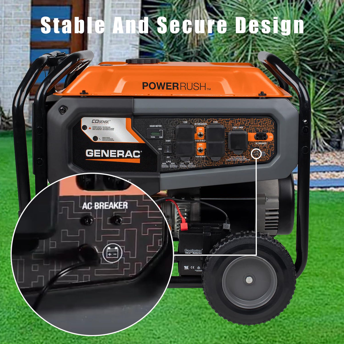 Pinkind 705927 charger in use beside a Generac generator.