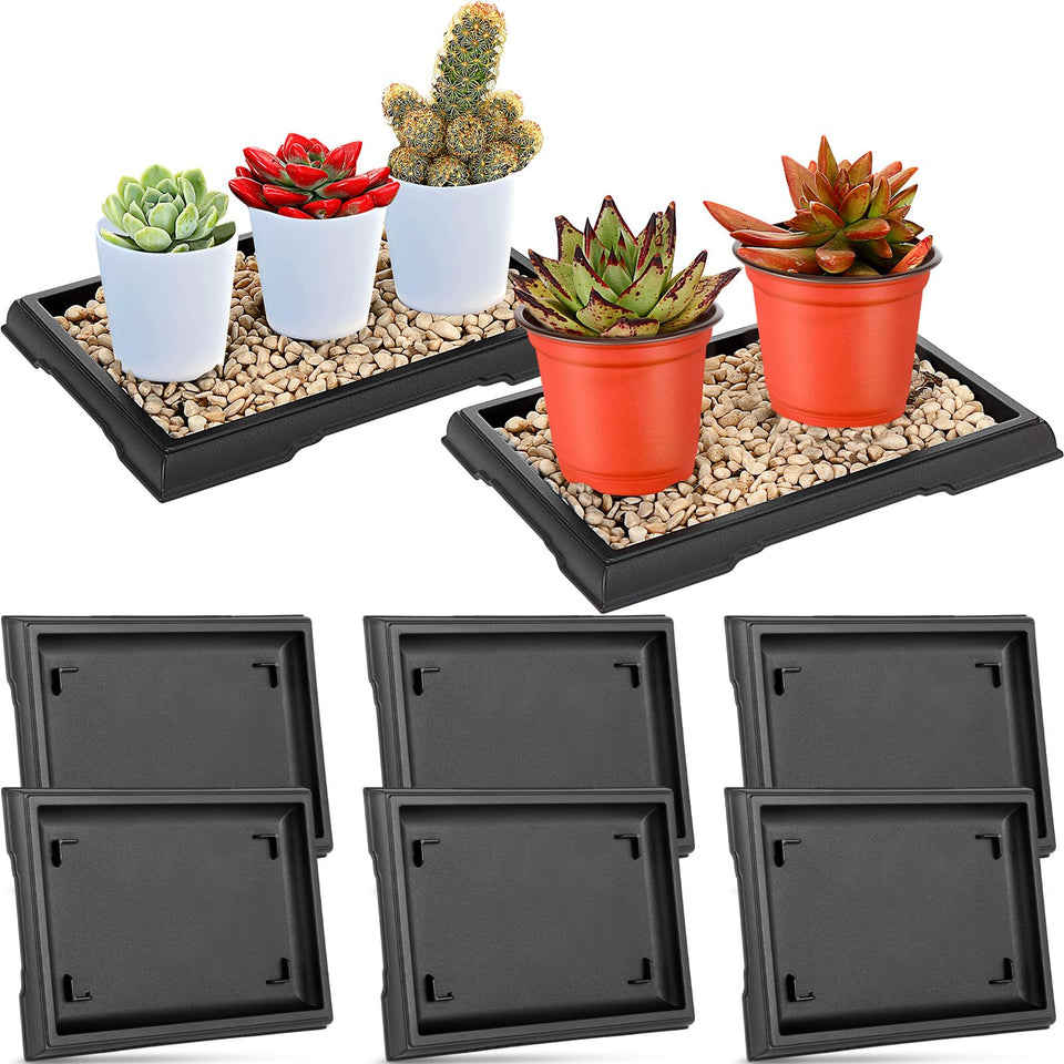 Pinkunn bonsai humidity tray rectangular 7-8x5-5 inch with ample space for pots and stability