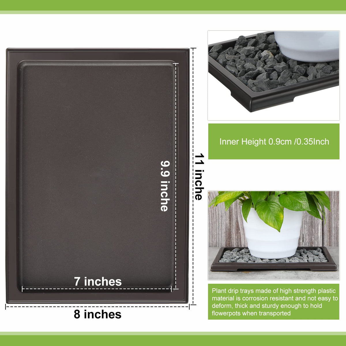 Pinkunn plant tray protects furniture while keeping humidity steady for healthy-looking plants.