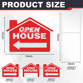 Pinkunn red directional arrows signs showcase clear navigation for open houses.