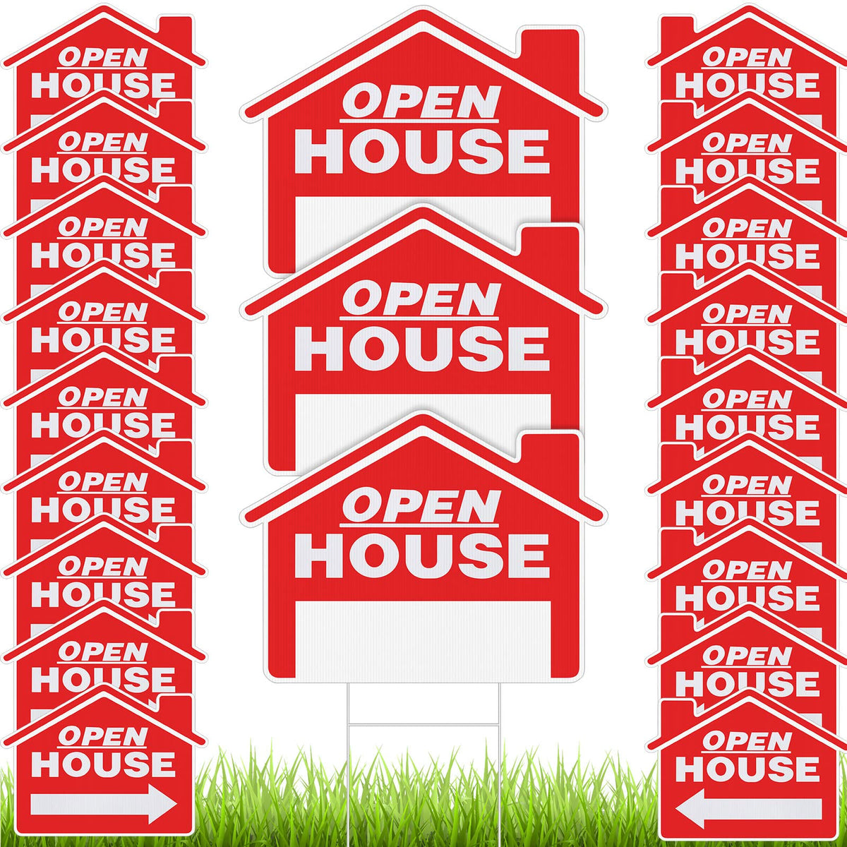 Pinkunn open house signs with stakes guide buyers from street to listing.