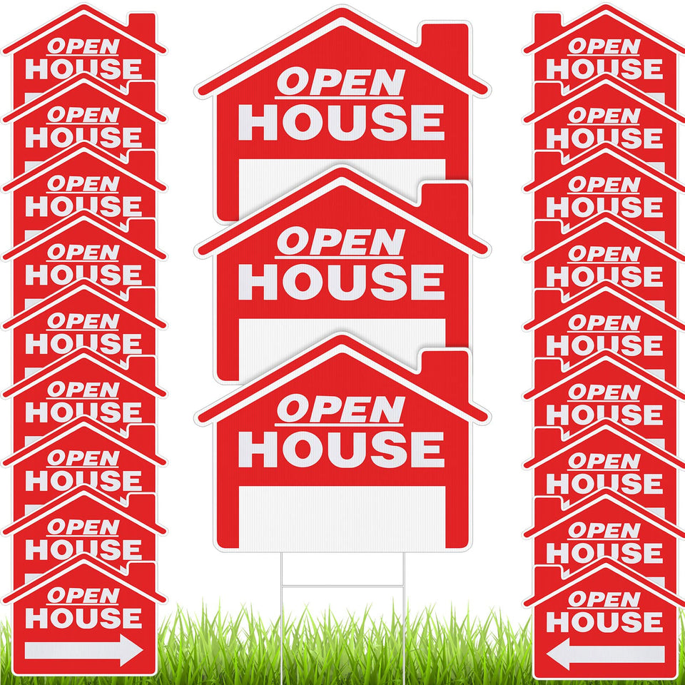 Pinkunn open house signs with stakes guide buyers from street to listing.