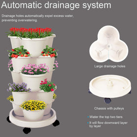 Pinky Family stackable planter with hanging option saves floor space.
