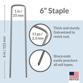 Pinnacle Mercantile 6-inch galvanized pin-stakes ready for anchoring