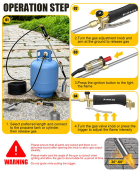 PINOZE propane torch in use outdoors showing safety and efficiency.