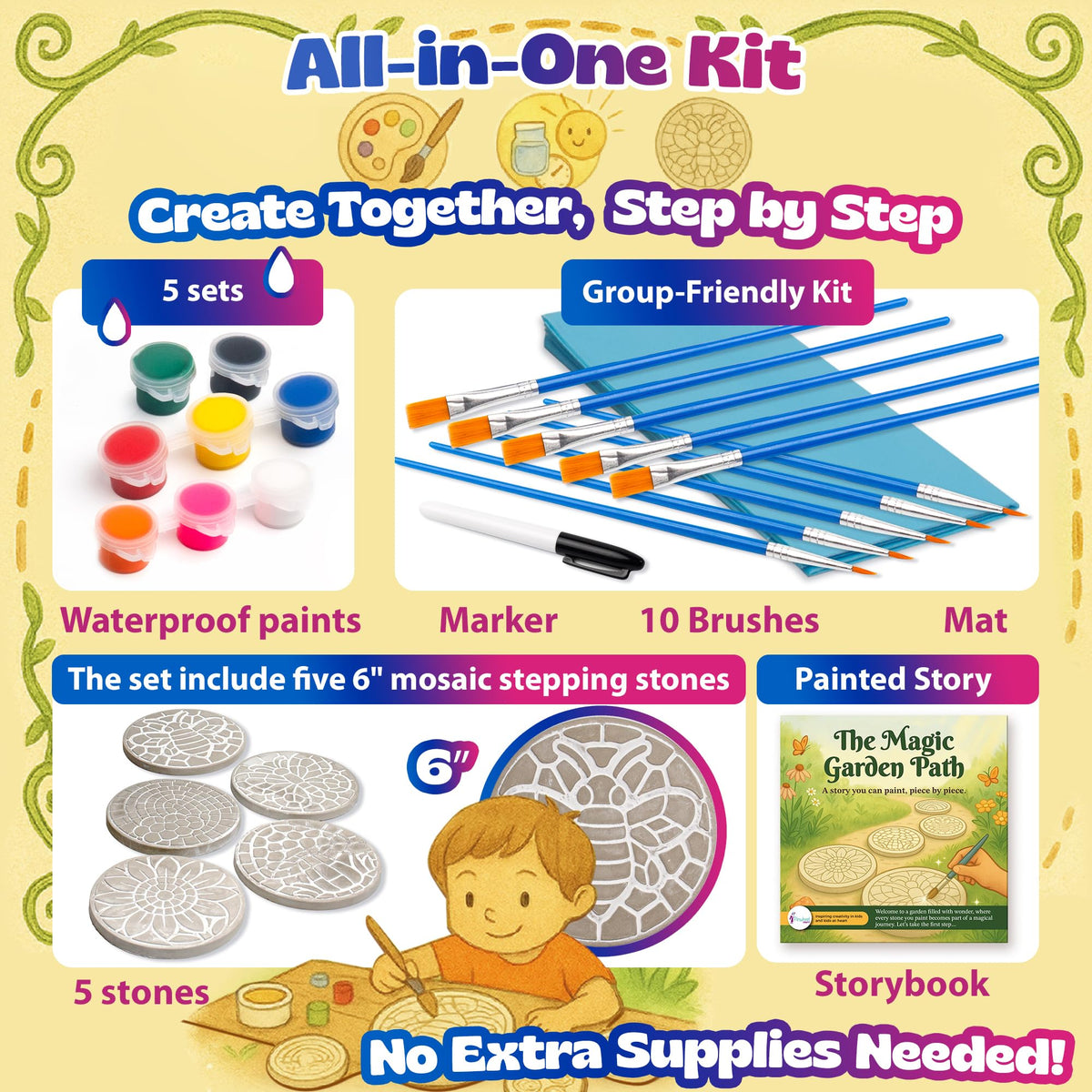 Pinwheel Crafts stepping stone kit butterfly stone inspires imaginative play