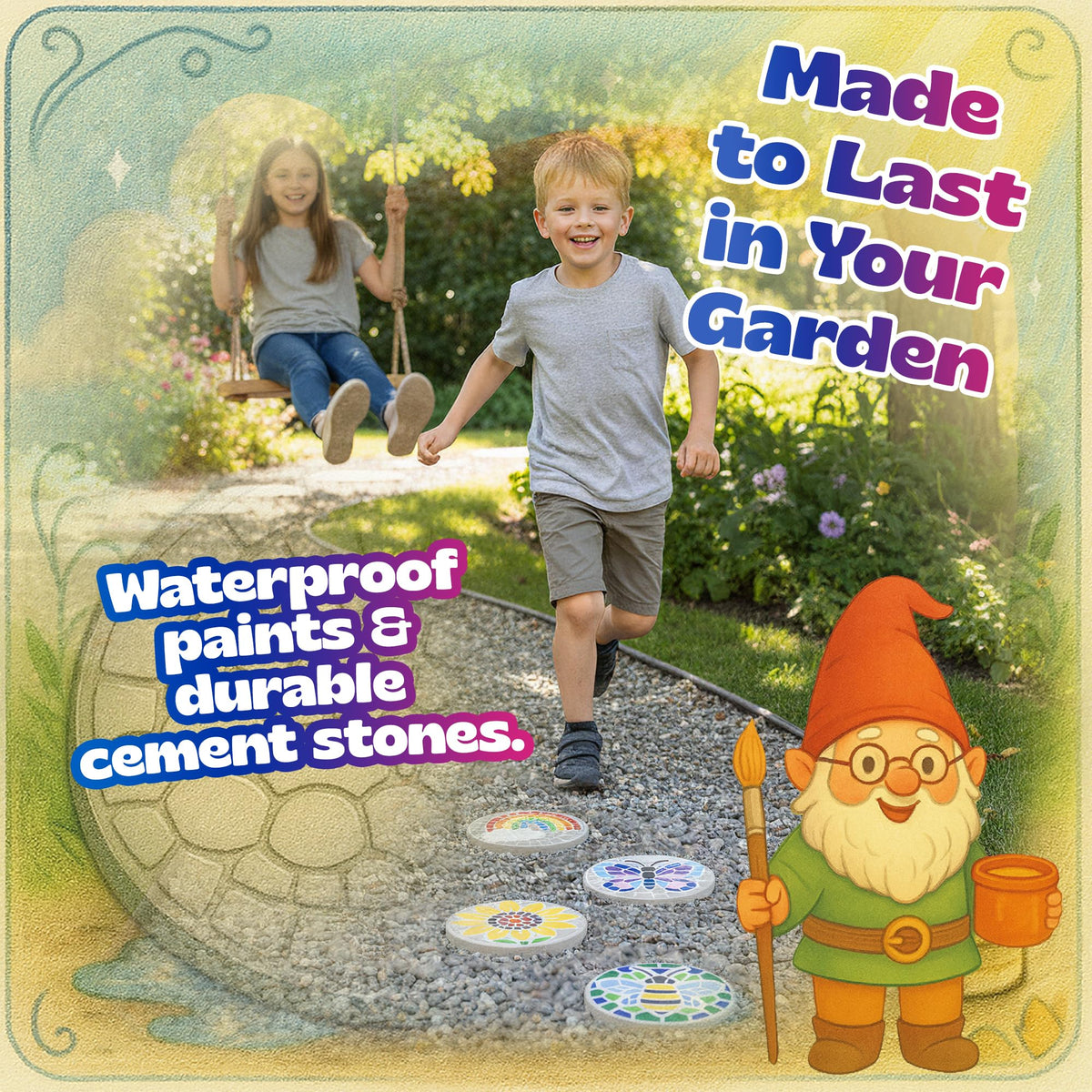 Pinwheel Crafts stepping stone kit sunflower stone sunny garden focal point