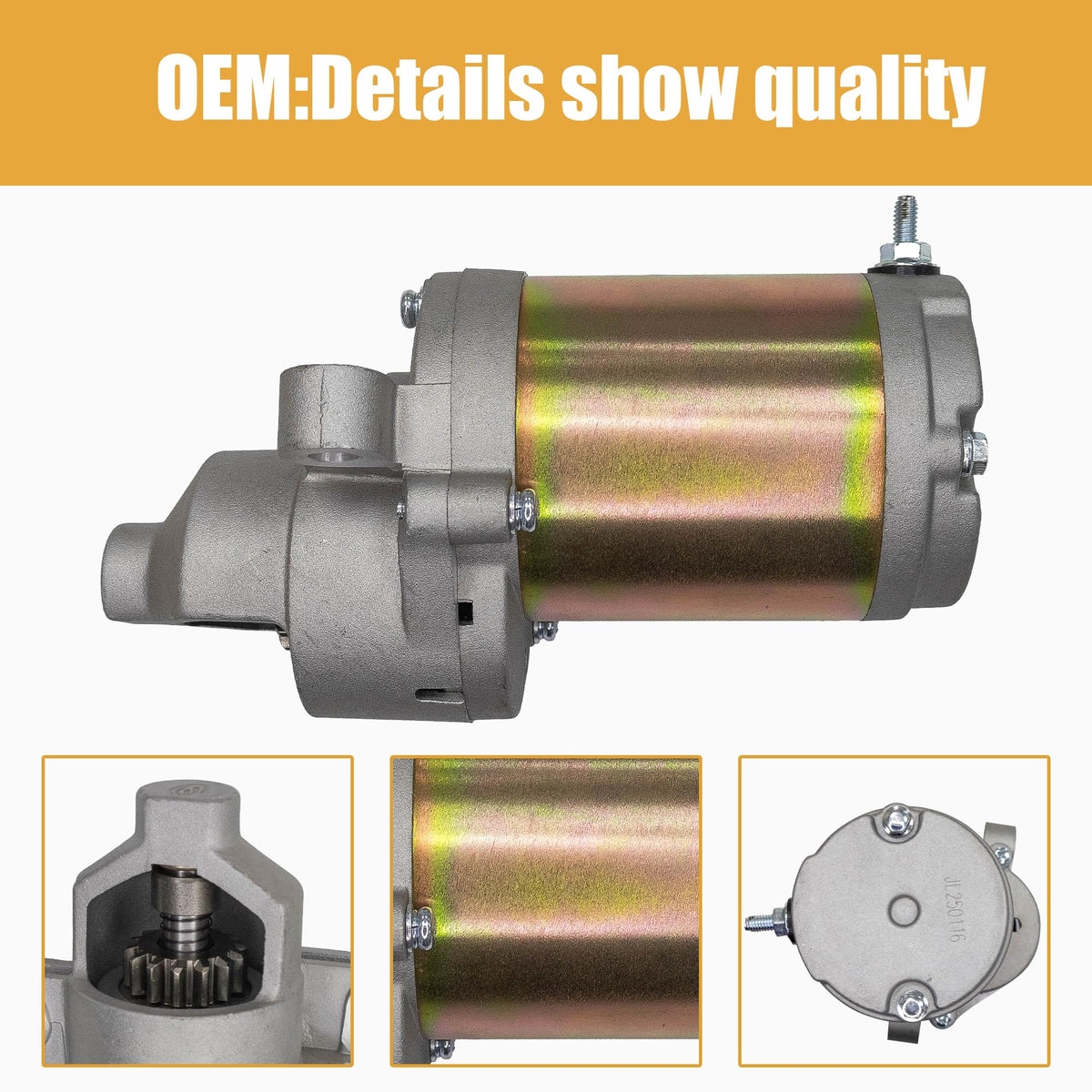Piogarten starter assembly ready for straightforward installation on lawn equipment.