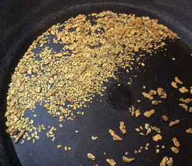 Pioneer Paydirt bag opened to reveal sealed paydirt for pan prep.