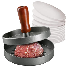 PIQUEBAR burger press with stainless steel mold for uniform patties and even grilling